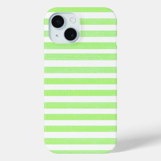 Lime Green en White Stripe Case-Mate iPhone Case (Achterkant)