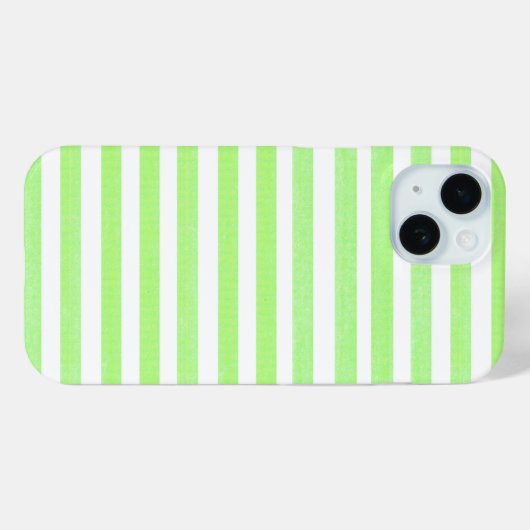 Lime Green en White Stripe Case-Mate iPhone Case (Achterkant (horizontaal))