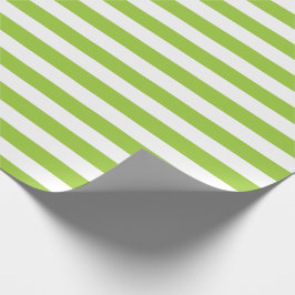Lime Green en White Stripes Pattern Cadeaupapier