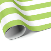 Lime Green en White Stripes Pattern Cadeaupapier (Rol Hoek)
