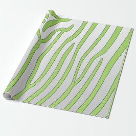 Lime Green en White Zebra Stripes Dierenprint Cadeaupapier