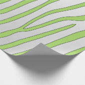Lime Green en White Zebra Stripes Dierenprint Cadeaupapier (Hoek)
