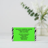 Lime Green en Zebra Print Visitekaartje (Staand voorkant)