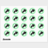 Lime Green Equestrian Ronde Sticker (Vel)