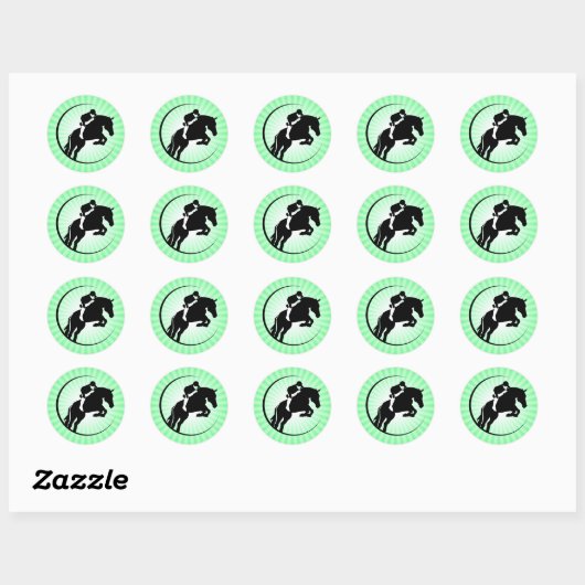 Lime Green Equestrian Ronde Sticker (Vel)