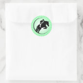 Lime Green Equestrian Ronde Sticker (Tas)
