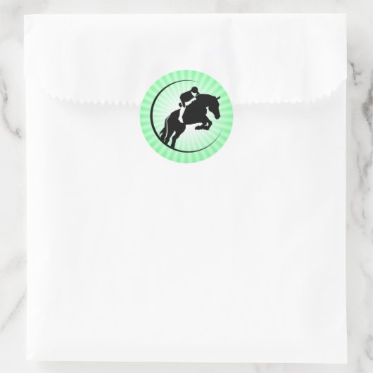 Lime Green Equestrian Ronde Sticker (Tas)