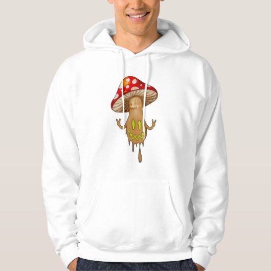 Lime Green Eyes Cute Mushroom Hooded Sweatshirt (Voorkant)
