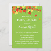 Lime Green Falling Maple Leaves Autumn Invitation Kaart (Voorkant)