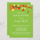 Lime Green Falling Maple Leaves Autumn Invitation Kaart (Voorkant / Achterkant)