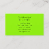 Lime Green Fancy design Visitekaartje (Achterkant)