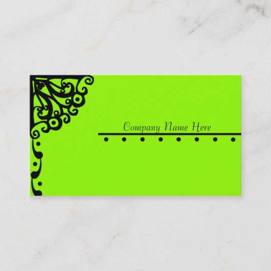 Lime Green Fancy design Visitekaartje (Voorkant)