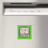Lime Green Fantasy Lijst Sjabloon magneet (Insitu (Vaatwasser))