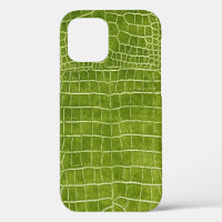 Lime Green Faux Crocodile Leather