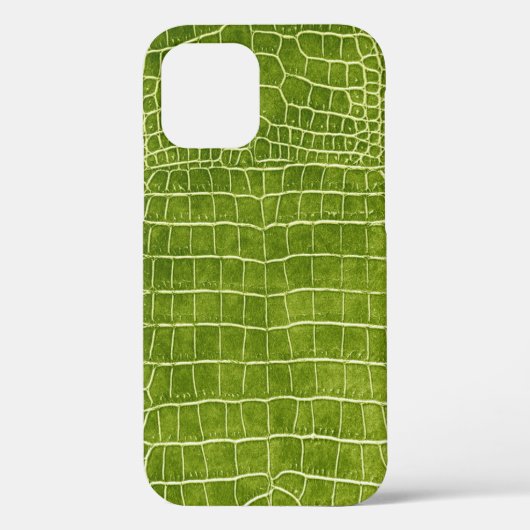 Lime Green Faux Crocodile Leather Case-Mate iPhone Case (Achterkant)