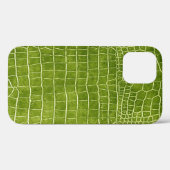 Lime Green Faux Crocodile Leather Case-Mate iPhone Case (Achterkant (horizontaal))