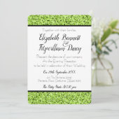 Lime Green Faux Glitter Avonduitnodiging Kaart (Staand voorkant)