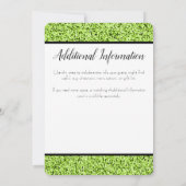 Lime Green Faux Glitter Avonduitnodiging Kaart (Achterkant)
