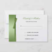 Lime Green FAUX Ribbon Bow RSVP (Voorkant)