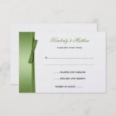 Lime Green FAUX Ribbon Bow RSVP (Voorkant / Achterkant)