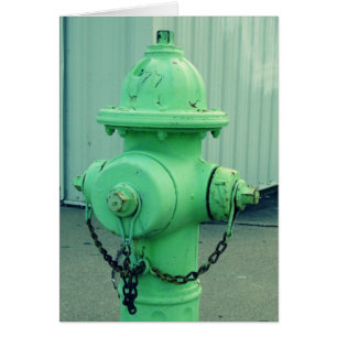 Lime Green Fire Hydrant Blank In Wenskaart