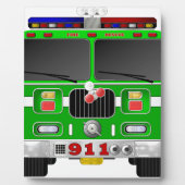 Lime Green Fire Truck Fotoplaat (Voorkant)