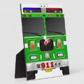 Lime Green Fire Truck Fotoplaat (Zijkant)