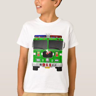 Lime Green Fire Truck T-shirt