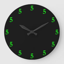Lime Green Five oClock ergens op Black Grote Klok