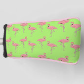 Lime Green Flamingo Golf Head Hoesje Golfheadcover (Voorkant)