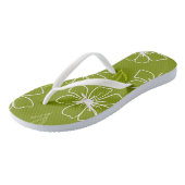 Lime Green Floral Design Teenslippers (Schuin)