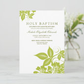 Lime Green Floral Heilige Baptisme Kaart (Staand voorkant)