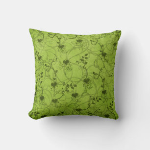 Lime Green Floral Ontworpen Pillow Kussen
