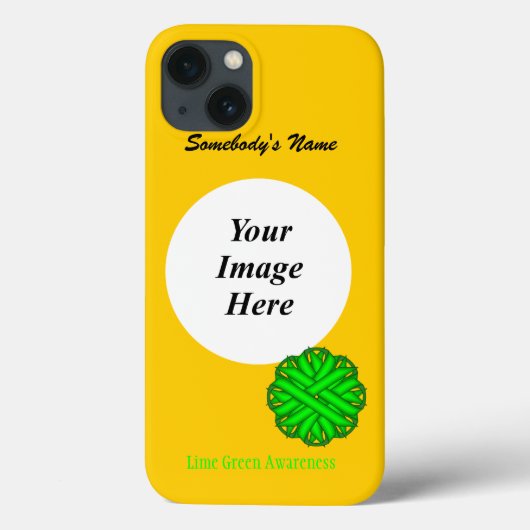 Lime Green Flower Ribbon Tmpl van Kenneth Yoncich Case-Mate iPhone Case (Achterkant)