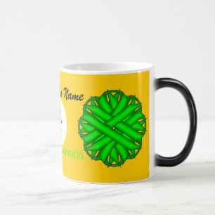 Lime Green Flower Ribbon Tmpl van Kenneth Yoncich Magische Mok
