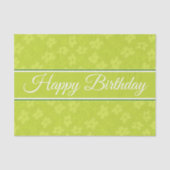 Lime Green Flowered Birthday Tissuepapier (Voorkant)