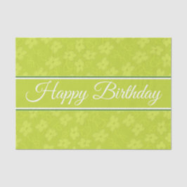 Lime Green Flowered Birthday Tissuepapier