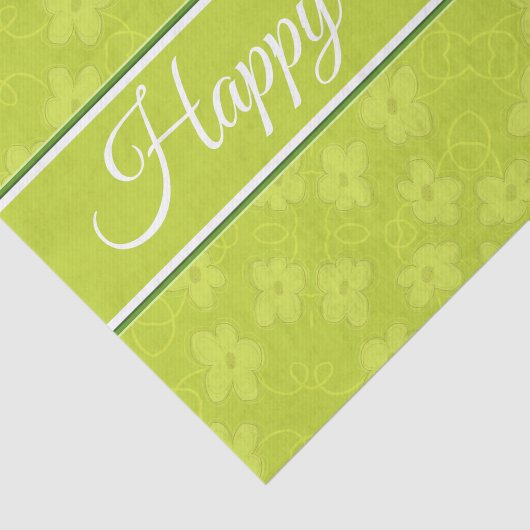 Lime Green Flowered Birthday Tissuepapier (Detail)