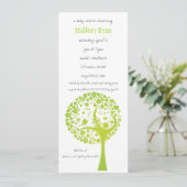 Lime Green Flowering Tree Baby shower Invitation Kaart (Staand voorkant)