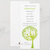Lime Green Flowering Tree Baby shower Invitation Kaart (Voorkant / Achterkant)
