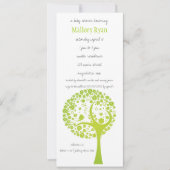 Lime Green Flowering Tree Baby shower Invitation Kaart (Voorkant)