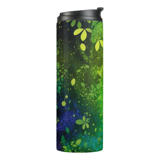 Lime Green Forest Glitter Thermische Tumbler 12oz Thermosbeker (Gedraaid links)