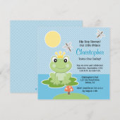 Lime Green Frog Prince Birthday-uitnodigingen Kaart (Voorkant / Achterkant)