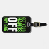 Lime Green Funny haalt je handen uit Bagagelabel (Voorkant horizontaal)