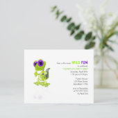 Lime Green Gecko Birthday Uitnodiging (Staand voorkant)