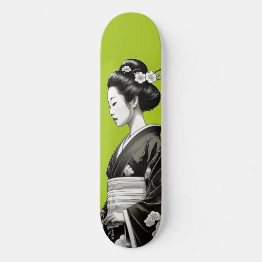 Lime Green Geisha Persoonlijk Skateboard (Voorkant)