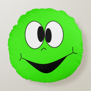 Lime Green Gekke Googly Eyes Gezicht Kussen
