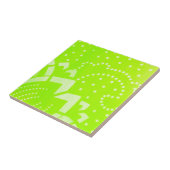 Lime Green geomentric punt stripe grafisch patroon Tegeltje (Zijkant)