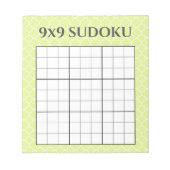 Lime Green Geometric 9x9 Sudoku Grid Sjabloon Notitieblok (Voorkant)