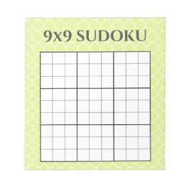 Lime Green Geometric 9x9 Sudoku Grid Sjabloon Notitieblok